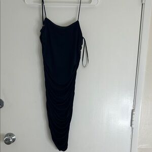 Forever 21 Black Backless Ruched Dress